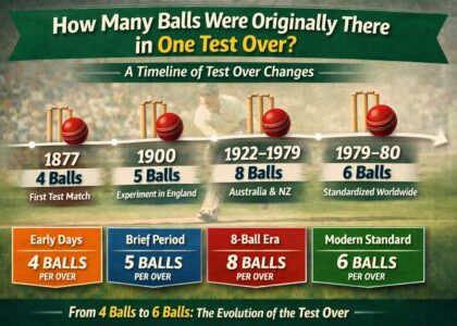 how many balls were originally there in one test over?